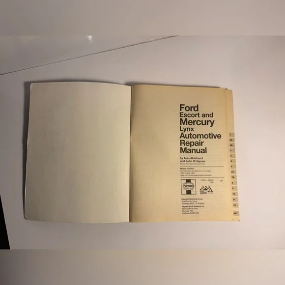 Haynes Ford Escort Mercury Lynx 1981-1990 Repair Manual - Picture 4 of 5
